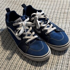 Vans Kids Navy and White Low-Top Skate Sneakers